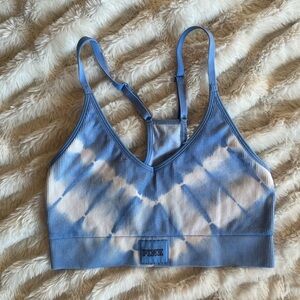 PINK Victoria's Secret Sky Blue Tie-Dye Sports Bra